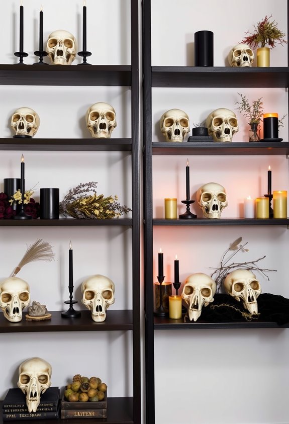 layered glam skull display