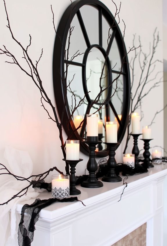 layered mantel with natural textures