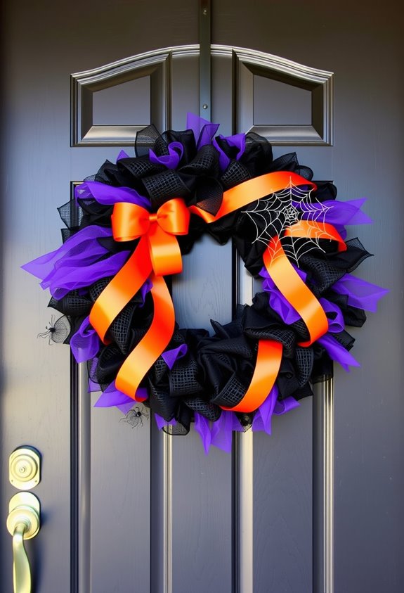 layered mesh ribbon wreath