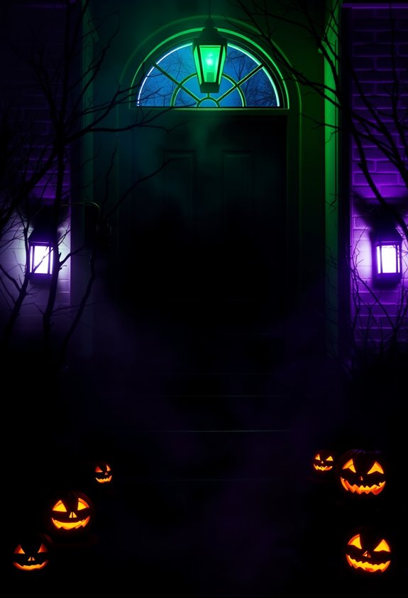 layered orange and purple eerie lighting