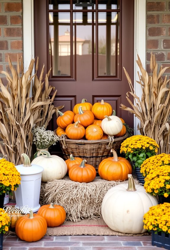 layered pumpkins with contrast