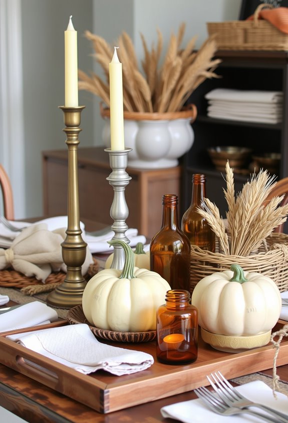 layered rustic autumn centerpiece