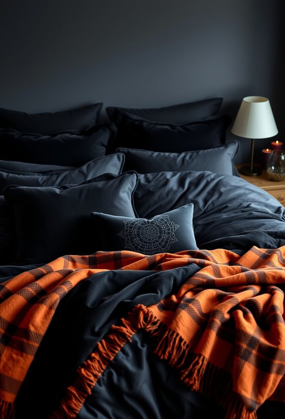 layered spooky cozy bedroom decor