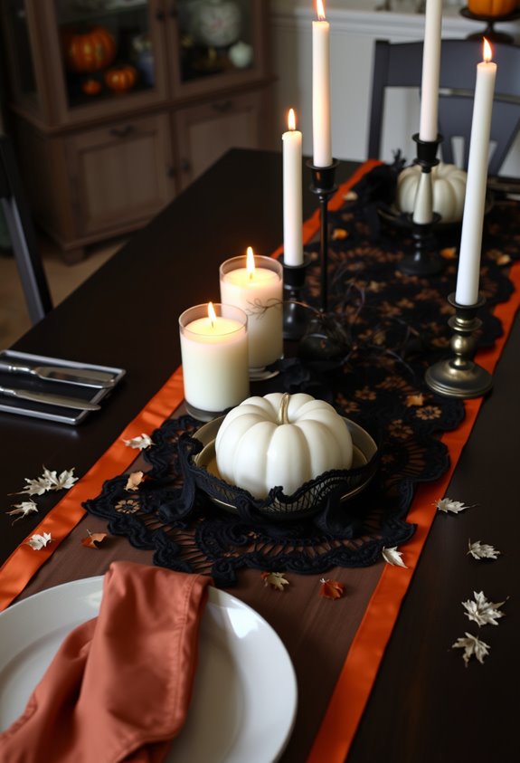 layered textured halloween tableware