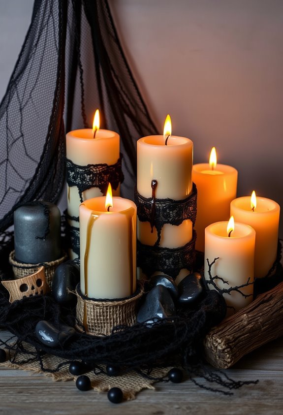 layered textures with candlelight
