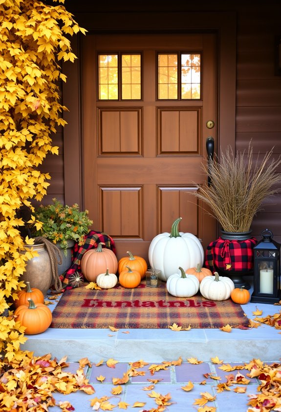 layered thanksgiving doormat styling