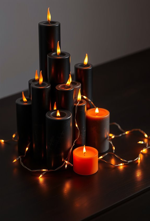 led candles with stringlights
