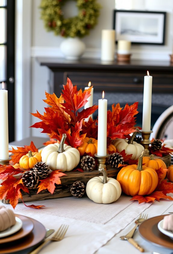 low layered autumnal centerpiece