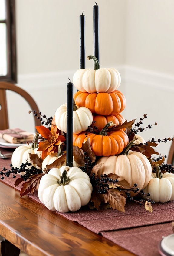 low layered pumpkin centerpiece