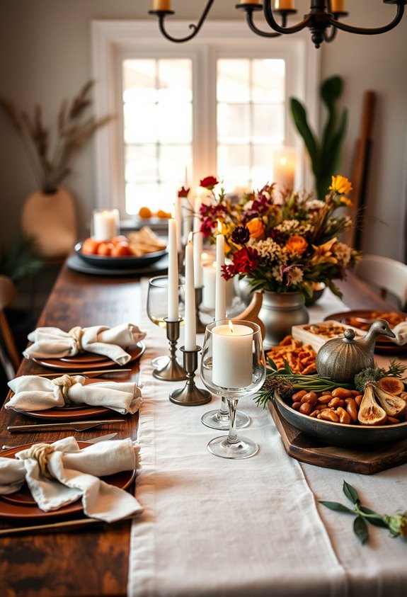low narrow centerpiece functional seating