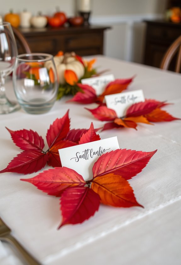 maple leaf metallic marker placecards