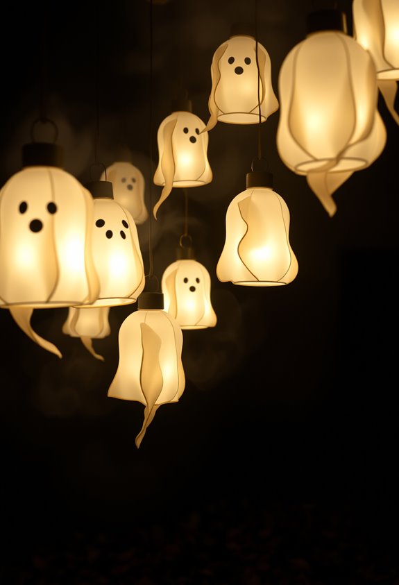 mason jar cheesecloth ghost lanterns