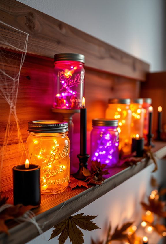 mason jar spooky led ambience