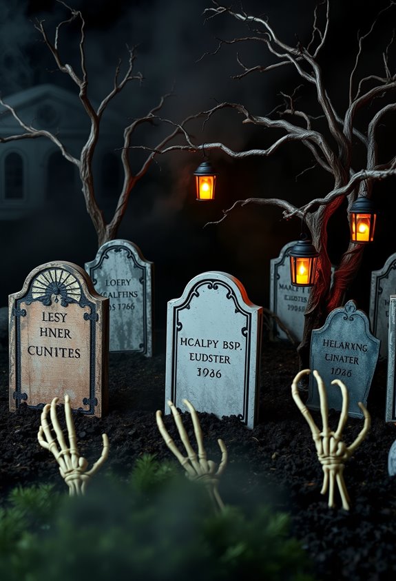 messy tilted diy graveyard