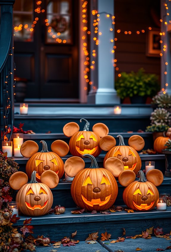 mickey themed painted pumpkin craft