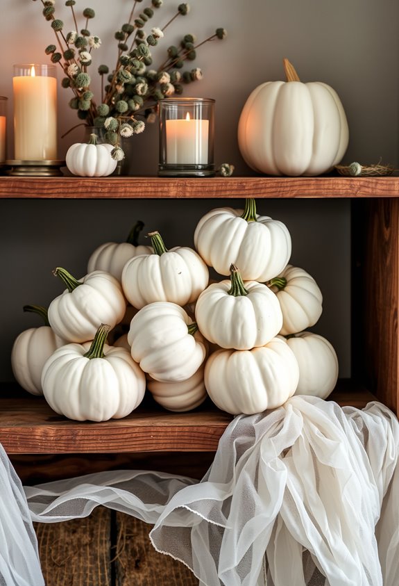 mini clay ghost pumpkins