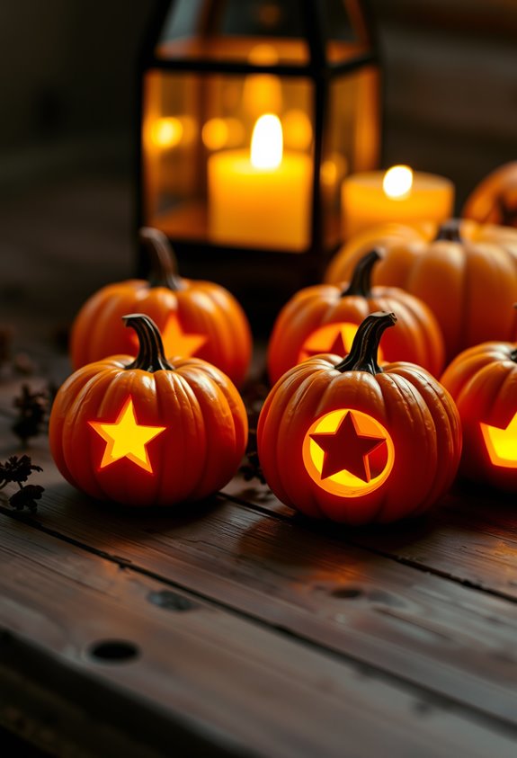 mini pumpkin luminaria string