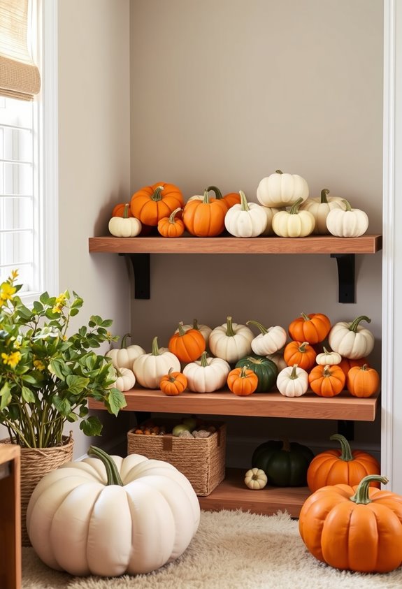 mini pumpkins and gourds