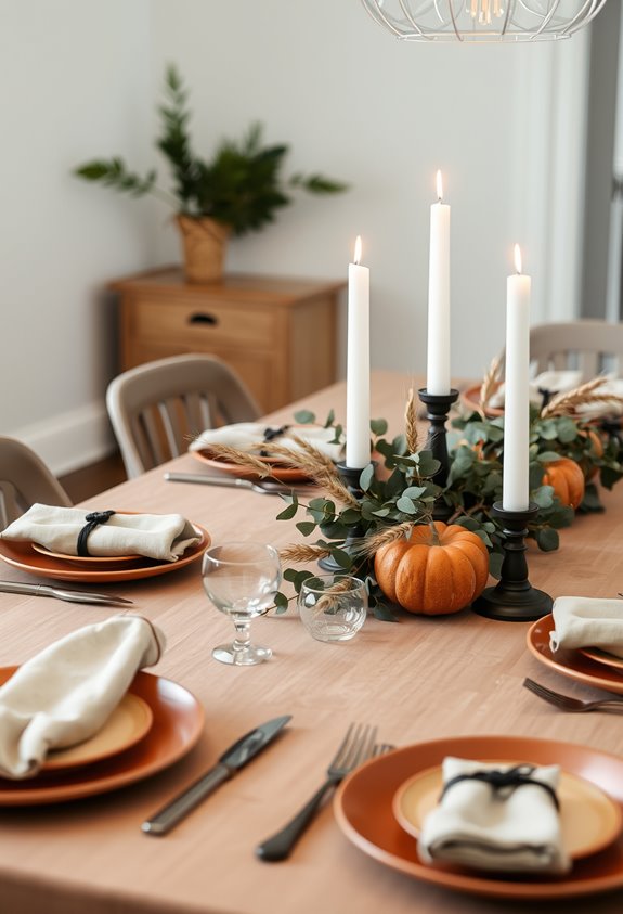 minimal textured seasonal tablescape swaps