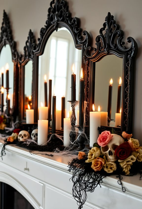 mirror candles gothic accents