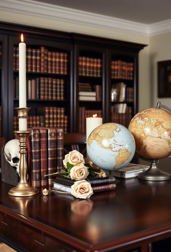 moody dark academia halloween decor