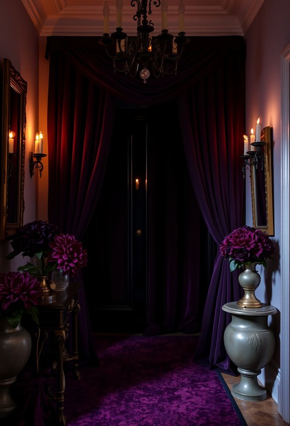 moody gothic black floral arrangement