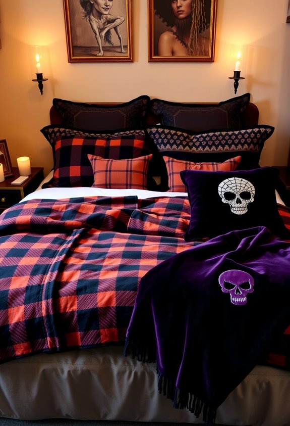 moody layered seasonal bed linens