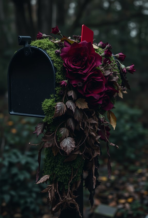 mossy haunted dark floral arrangement