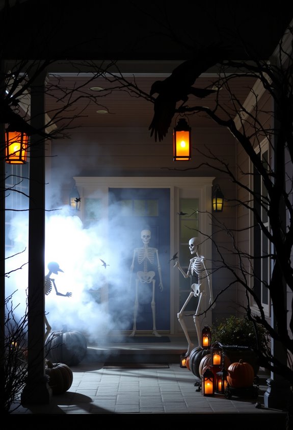 motion triggered animated scare setup