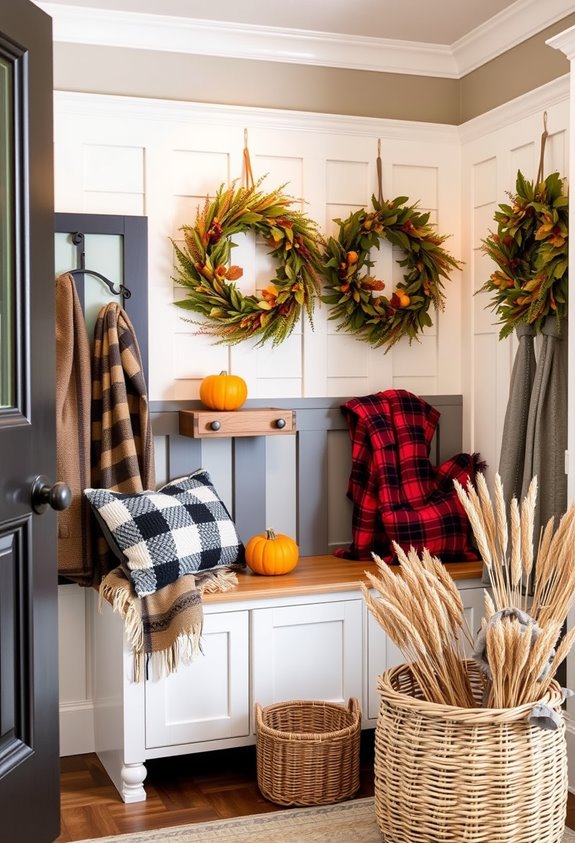 mudrooms prepped for thanksgiving