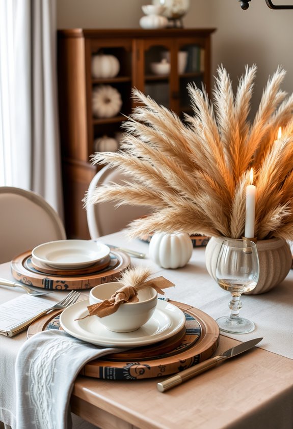 neutral layered textured tablescape
