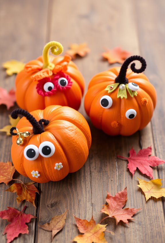 no carve decorated pumpkin characters