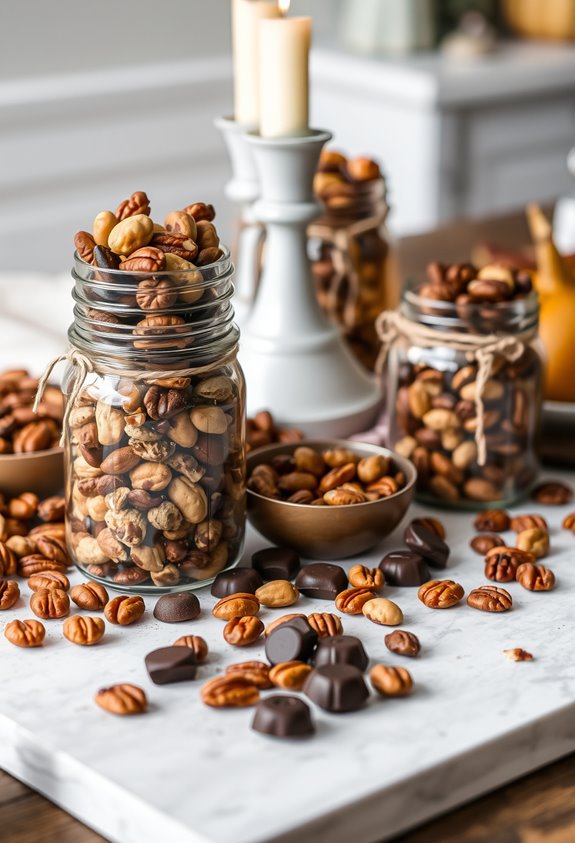 nuts chocolates jars fill