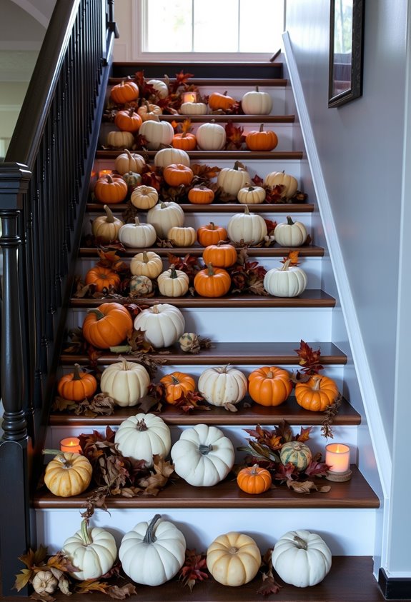 odd sized textured pumpkin groupings