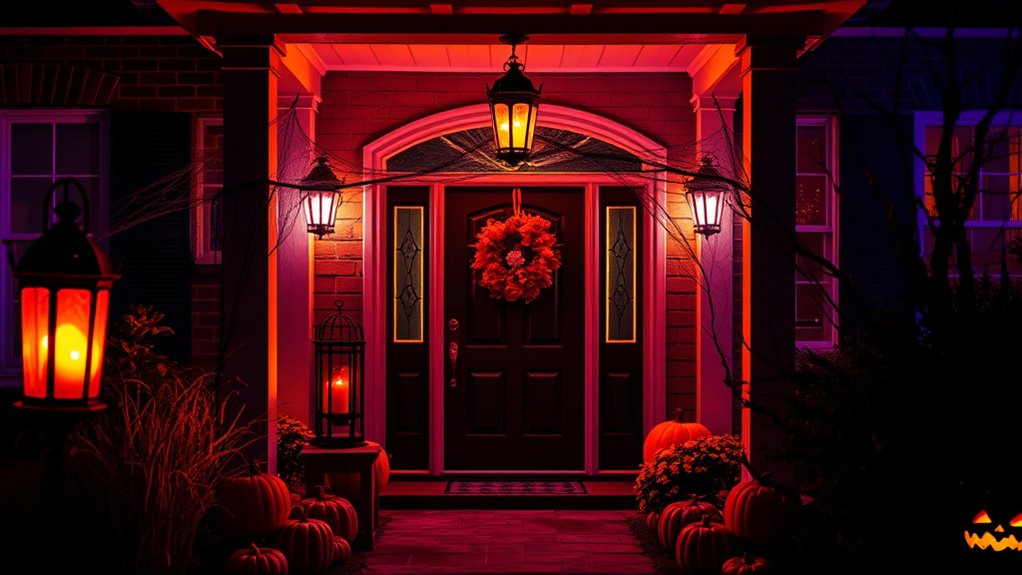 orange purple and black lighting