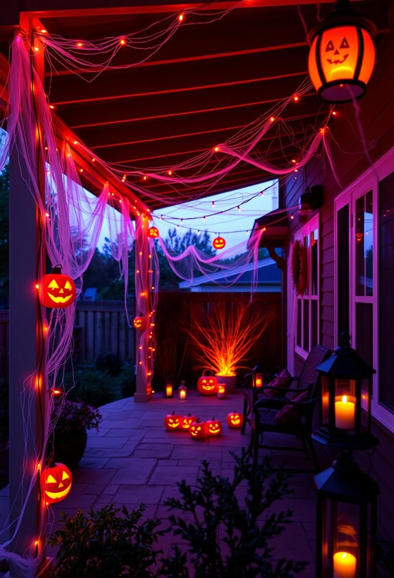 orange purple led canopy lighting