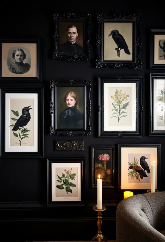 ornate dark framed eerie gallery