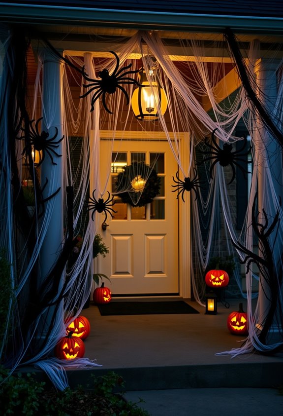 outdoor chaotic spider web display