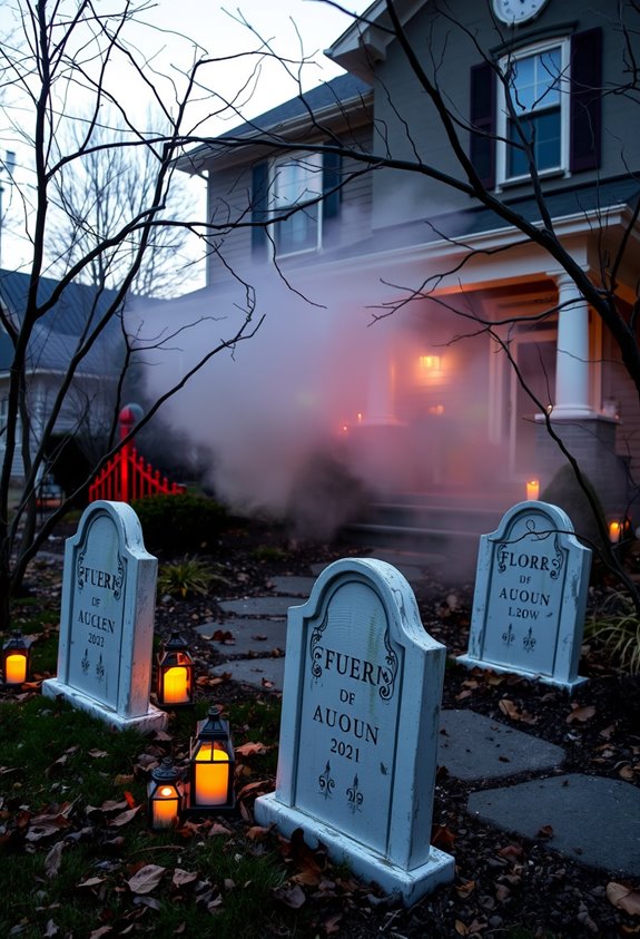outdoor halloween tombstone decor