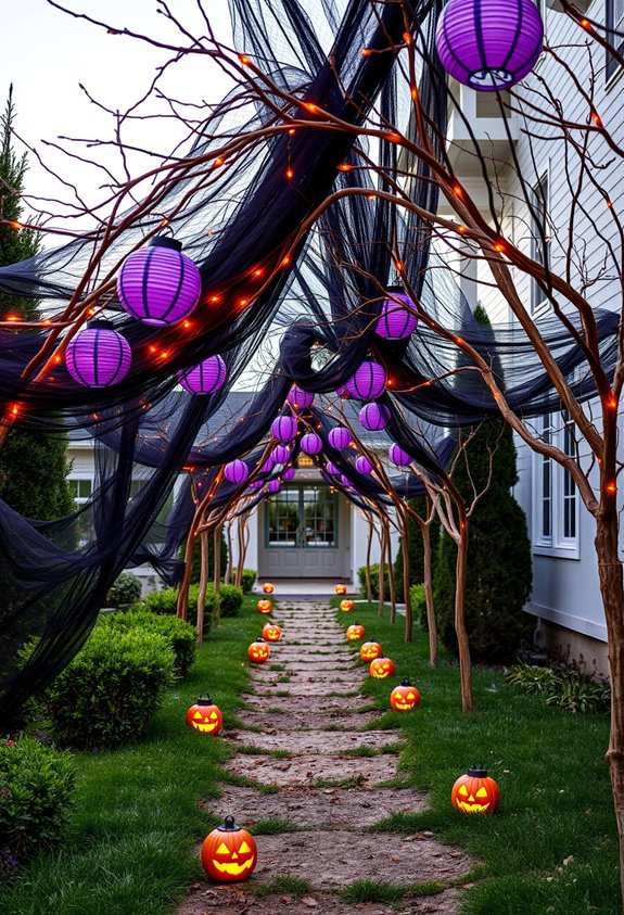 overhead spooky illuminated walkway effects
