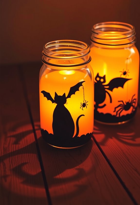 painted mason jar silhouettes