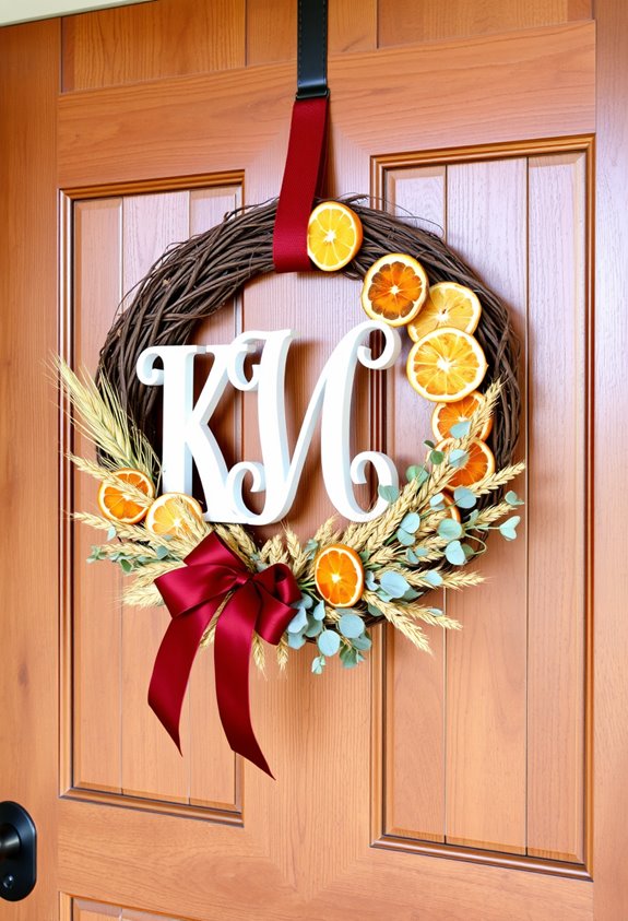 personalized rustic thanksgiving wreaths