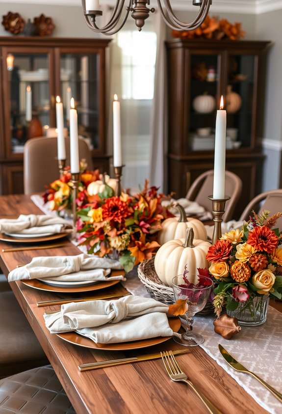prepped elegant thanksgiving dining room