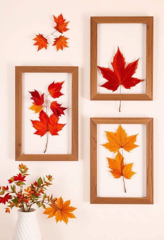 pressed leaves framed as art