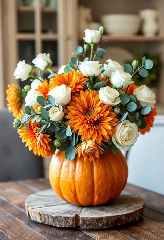 pumpkin floral centerpiece preparation steps