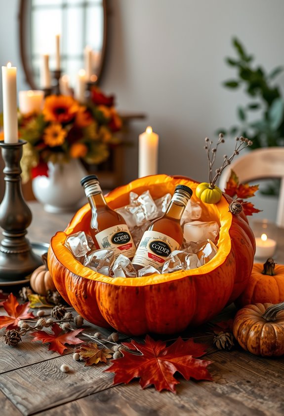 pumpkin turned insulated beverage cooler