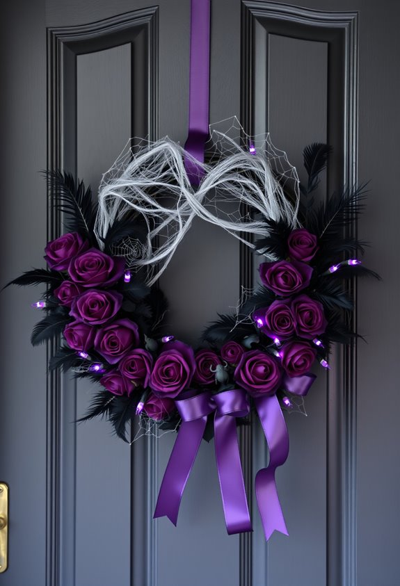 purple and black halloween wreaths