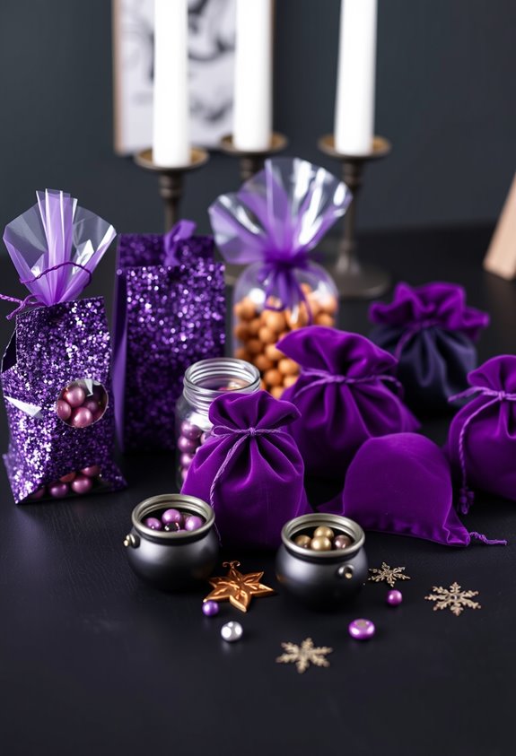 purple themed interactive party favors