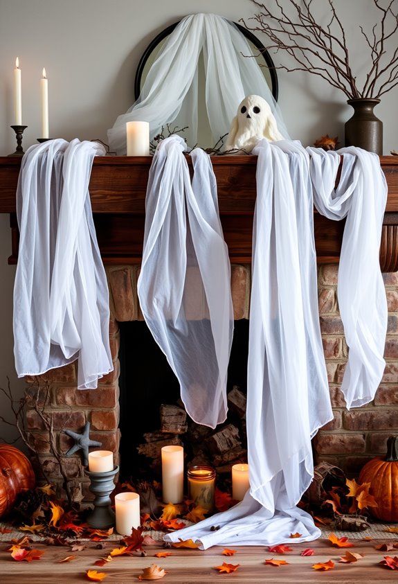 quick diy corner and mantel ghosts