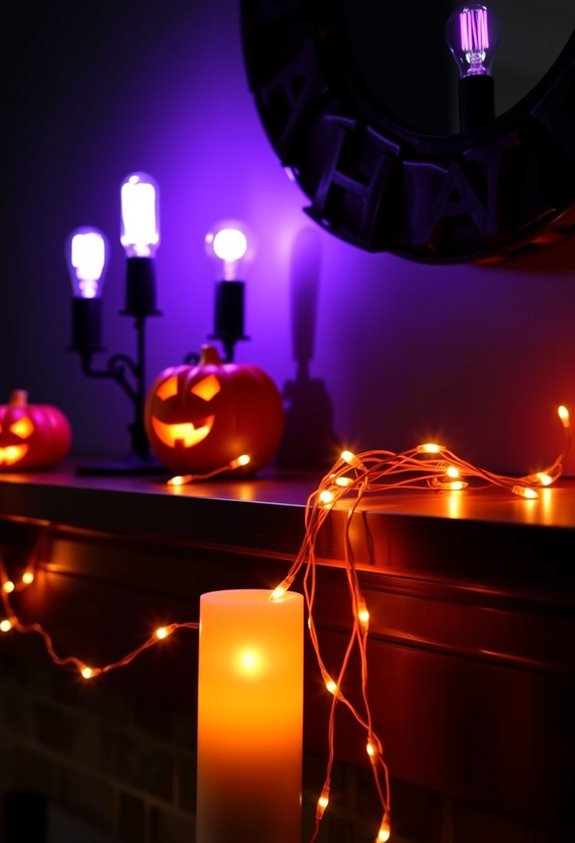 renter friendly moody halloween lighting
